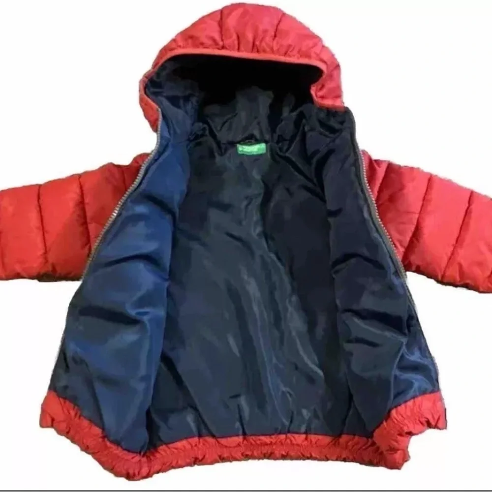 United Colors Of Benetton Kids Red Puffer Jacket XS Extra Small Fast Ship